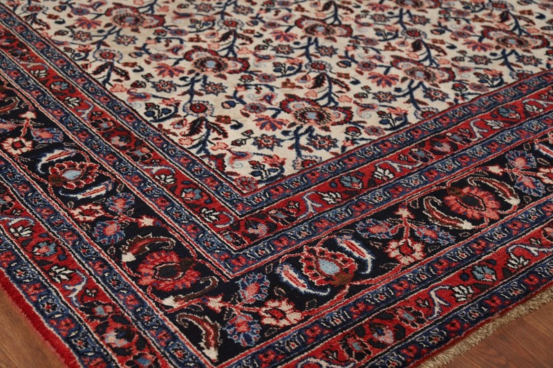 Vintage Ivory Area Rug 7x10 Vegetable Dye Traditional All-Over Hand-knotted Wool gallery