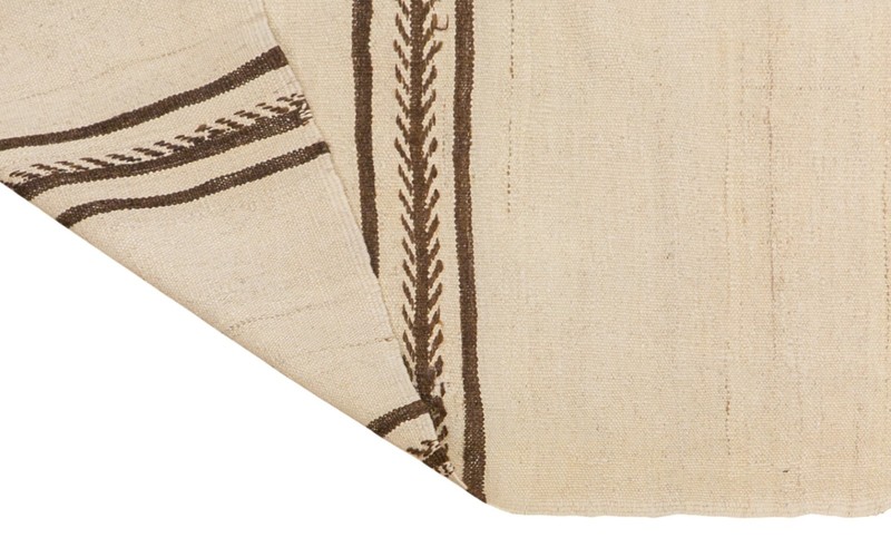 Striped Design Turkish Kilim Runner, Minimalist Modern Kilim Rug, 4'11" x 12'10" gallery