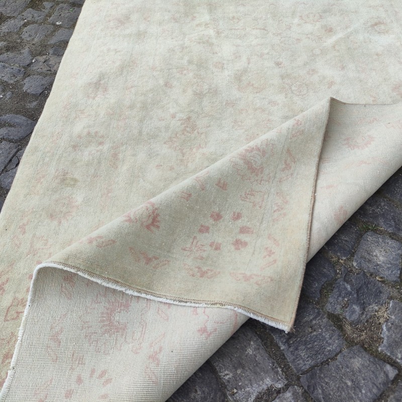 Oushak Vintage Area Rug 3.84 x 6.1 ft , 4x6 Handmade soft Wool Rug 117 x 186 cm gallery