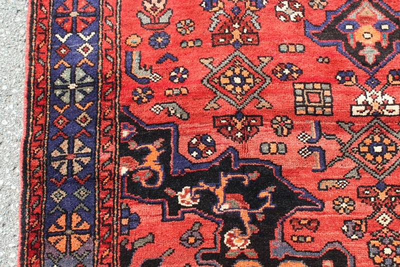Medallion Floral Vintage Afghan 4' 7" x 7' 10" Orange Handmade Area Rug gallery