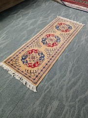 2×5 Ft Mini Beige Tribal Runner Rug For Small Hallways, Bathroom And Kitchen,