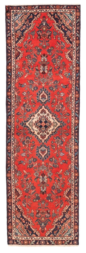 3'2" x 10'3" Vintage Hand-knotted Runner Rug Traditional Oriental Wool Carpet