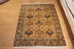 Approximately 7′ x 5′ Vintage Oriental Rug Tabris Design Wool Area Rug 5×7 ft.