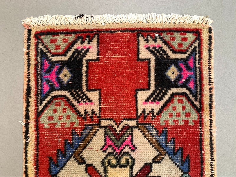 Small Vintage Turkish Rug 92x49 cm, Short Runner, Tribal, Shabby, Mini Carpet gallery