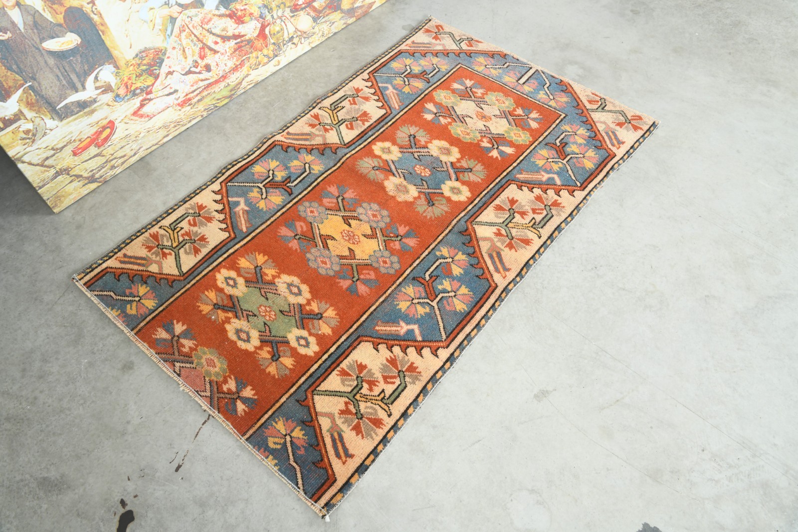 3x4 Turkish Antique Rug Anatolian Hand-Knotted Vintage Oushak Small Carpet,878 gallery