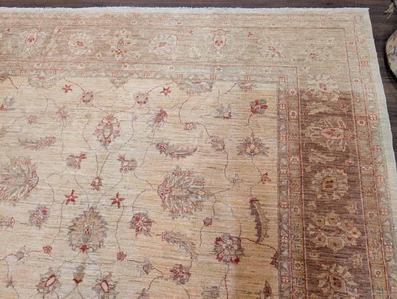 Pakistani Peshawar Rug 8x10 Chobi Mahal Carpet Neutral Colors Wool Handmade gallery