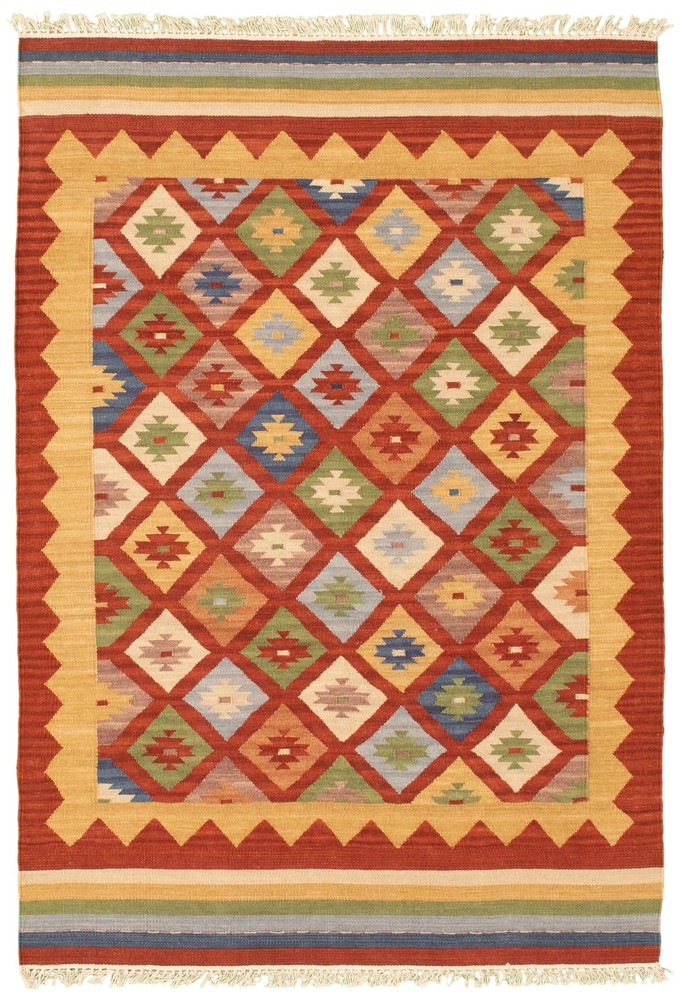 Vintage Hand Woven Area Rug 4'1" x 6'0" Traditional Wool Oriental Carpet