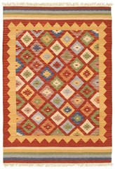 Vintage Hand Woven Area Rug 4’1″ x 6’0″ Traditional Wool Oriental Carpet