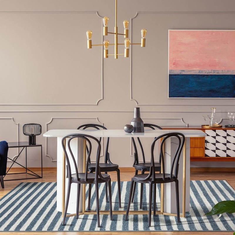 Moroccan Area Rugs Blue Striped Modern Living Room Carpet Quality Large Carpet gallery