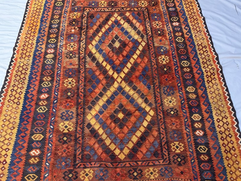 Coral Terracotta Faded Kilim Rug 9'8x13'1 Turkish Antique Tribal Boho decor gallery