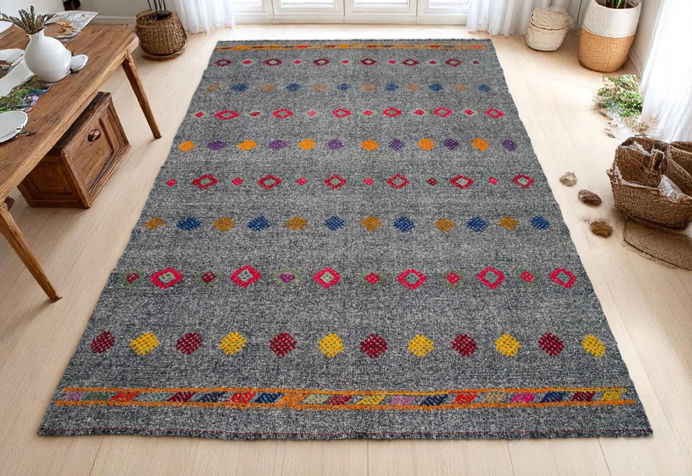 Turkish Rug, Kilim Rug, Handmade Rug, Boho Rug, Large Rug, Vintage Rug, 6x9 Rug