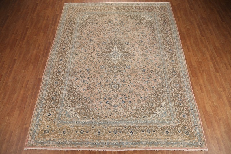 Floral Traditional Living Room Muted Rug 10x12 Handmade Wool Vintage Carpet gallery
