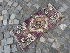 Doormats,Turkish handmade rug,Vintage wool rugs, Bohemian small rug 1,2 x 2,9 ft