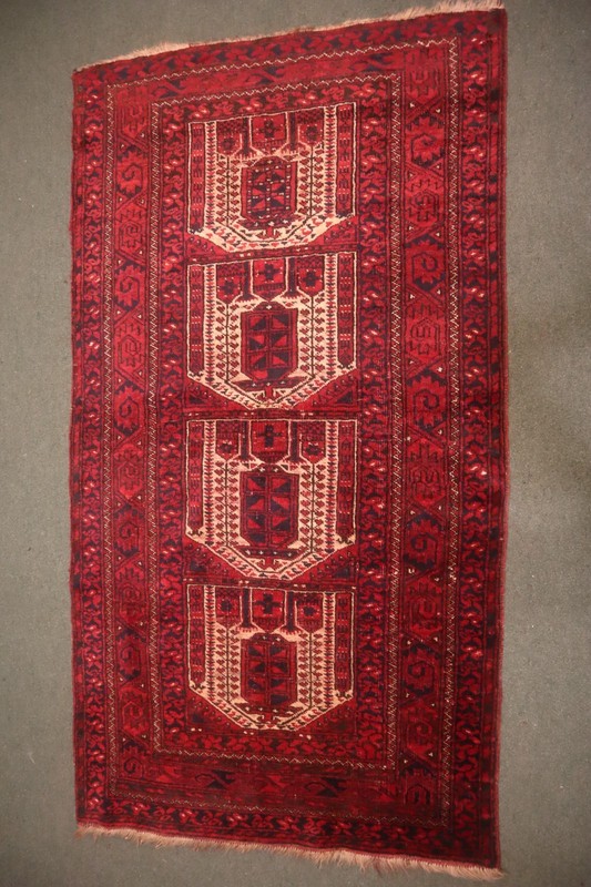 COLLECTORS' ITEM Antique Kizil Ayak Natural Vegetable Dye Afghan Turkoman Carpet gallery