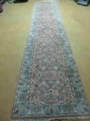 2′ 8″ X 12′ Vintage Handmade India Floral Wool Runner Rug Nice