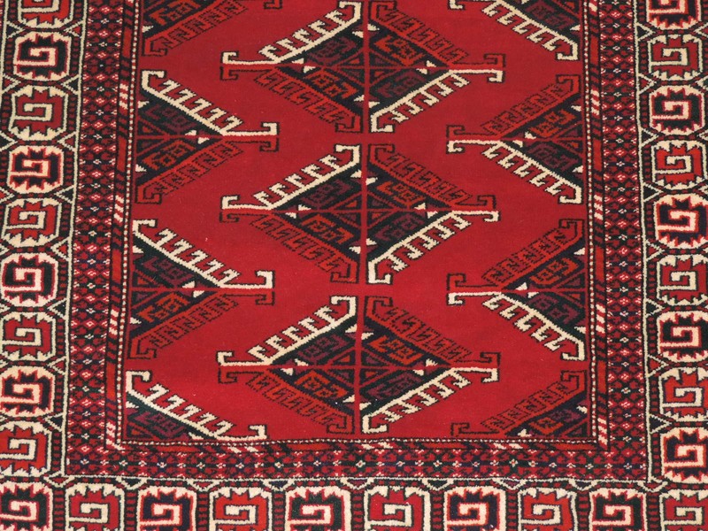 3x5ft. Handmade Turkoman Dyrnak Gol Yomud Wool Rug gallery