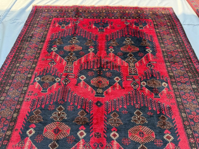 Antique Hand Knotted Afghan Baluchi Rug 5x9 ft Red Persian Style Oriental Carpet gallery