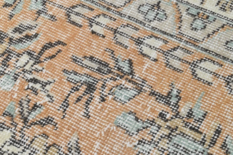 Vintage Turkish Runner Rug 2x10ft ORANGE Handmade Anatolian Oushak Hallway Wool gallery