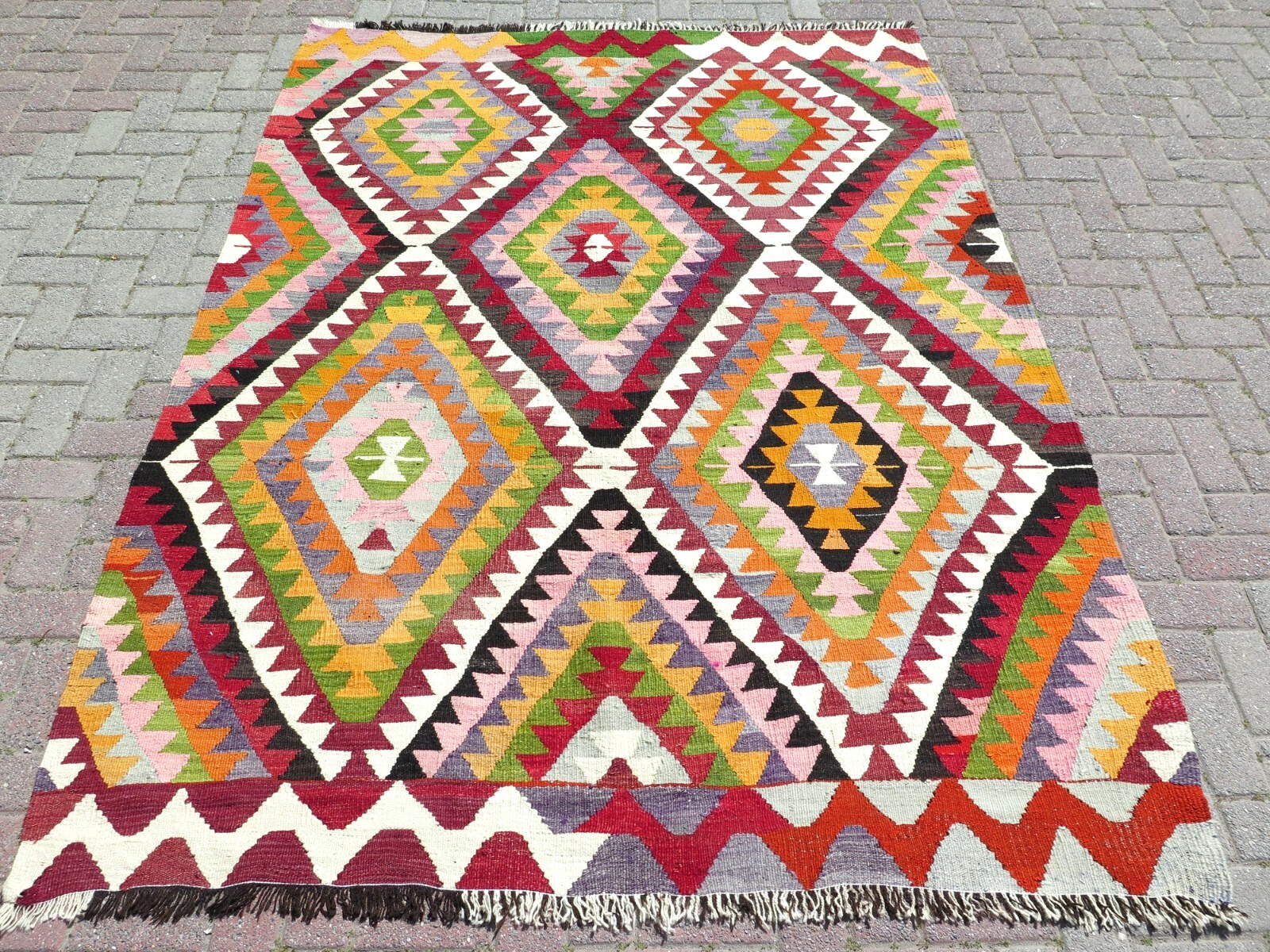 Anatolia Classic Kilim, Large Floor Carpet, Handmade Wool Rug, Teppich 72"X98" gallery