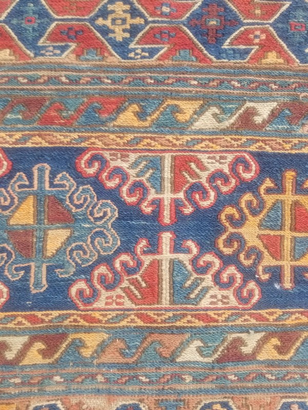 Distressed Fine Antique Traditional Handmade Shahsavan Wool Kilim 1.7x1.5 ft gallery