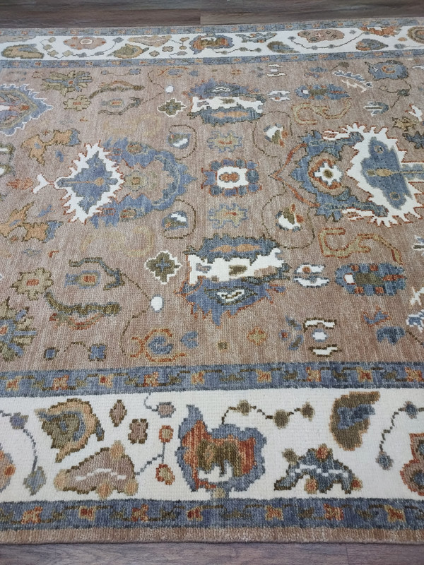 TURKISH OUSHAK RUG.MODERN MULTICOLORED AREA RUG 8x10 FT,HANDMADE BOHEMIAN RUG gallery