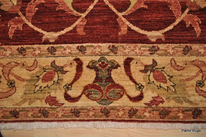 _HAND-MADE_VEGGIE_DYE_5x7 ft. TOP QUALITY MAHAL design *RUG** natural RED, GOLD gallery