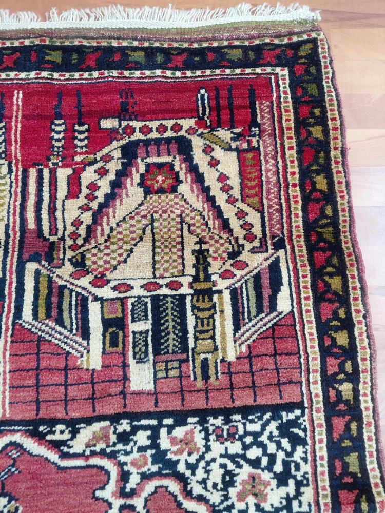 4X5 Columned Picture Carpet Antique Prayer Rug High Quality Special Rug gK