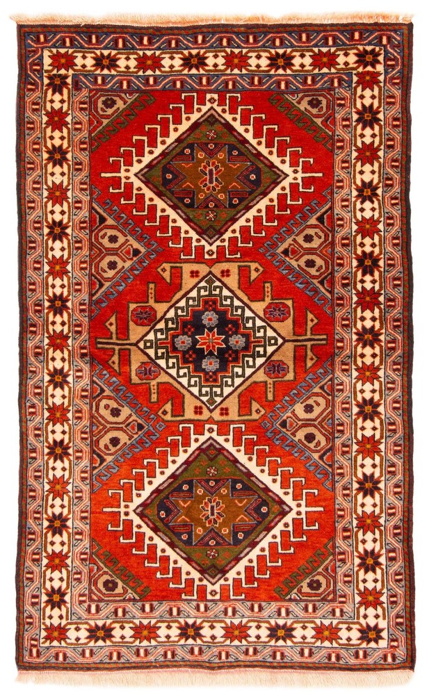 Vintage Hand-Knotted Area Rug 3'9" x 6'3" Traditional Wool Carpet