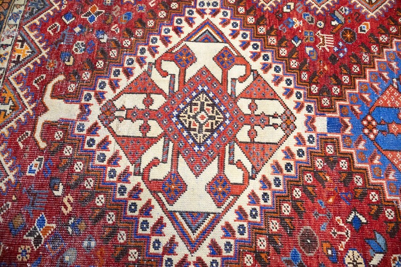 Semi-Antique Distressed Geometric Tribal Oriental Rug Entryway Carpet 5x10 Ft gallery