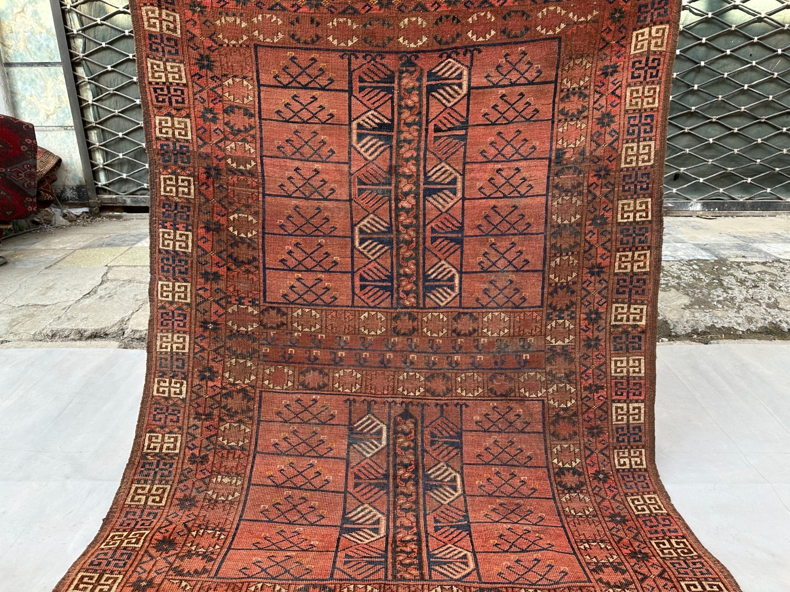 COLLECTORS' PIECE Antique Above 100 Years Old Hatchulu Purda Turkoman Carpet gallery