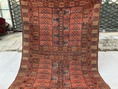 COLLECTORS’ PIECE Antique Above 100 Years Old Hatchulu Purda Turkoman Carpet