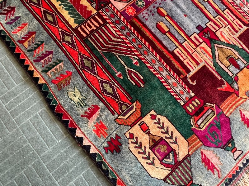 120 X 200 cm COLLECTORRS' ITEM Vintage Natural Vegetable Dye Maldari Prayer Rug gallery