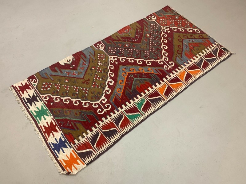 Vintage Turkish Kilim 149x72 cm Kelim Rug shabby, boho small gallery
