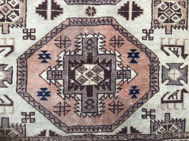 Vintage Oriental Area Rug 3’9”X 5’7” Genuine Hand Woven Tribal Not Seen Much Use gallery