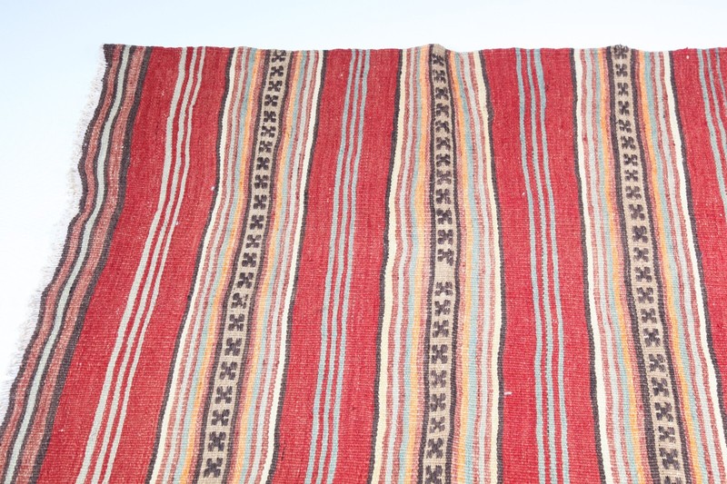 One Of a Kind Decorative Vintage Turkish Handwoven Kilim-Authentic Area Kilim gallery