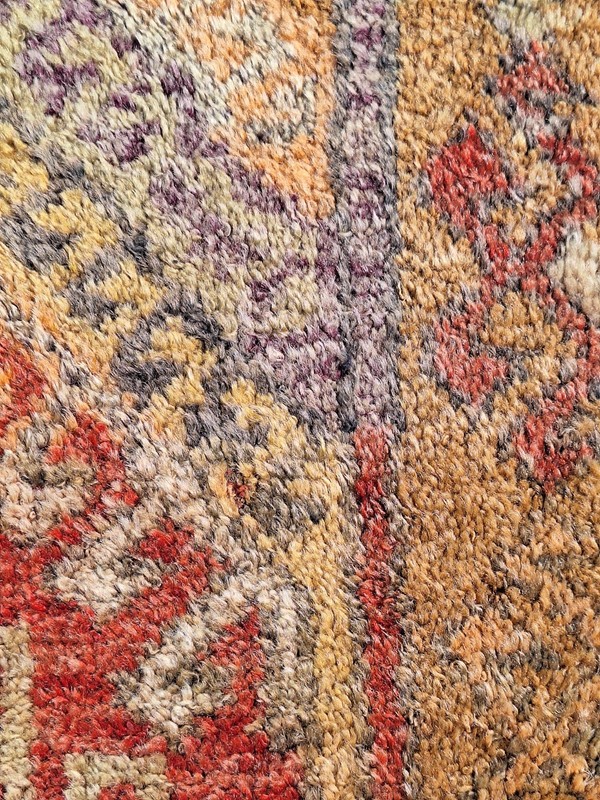 1890s Rare Collectible Antique Fragment Carpet , Cappadocian HandMade Pile Rug gallery