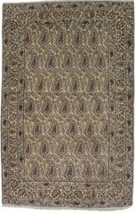 3×5 Vintage Paisley Pattern Oriental Rug Beige Floral Boteh Design Handmade