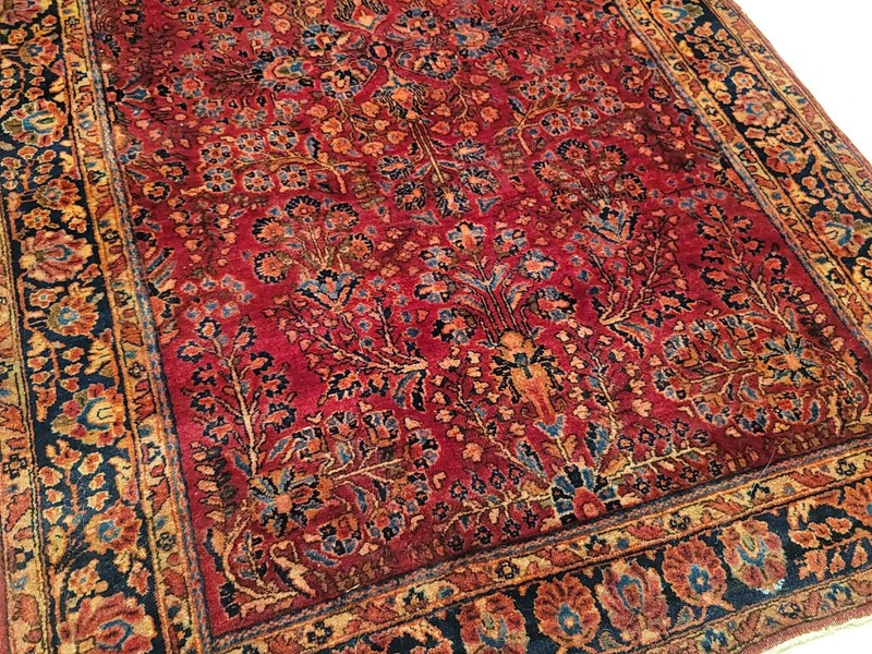 Antique Sarouk Mahajeran Rug 80" L X 50" W Hand Knotted Gorgeous Clean EUC gallery