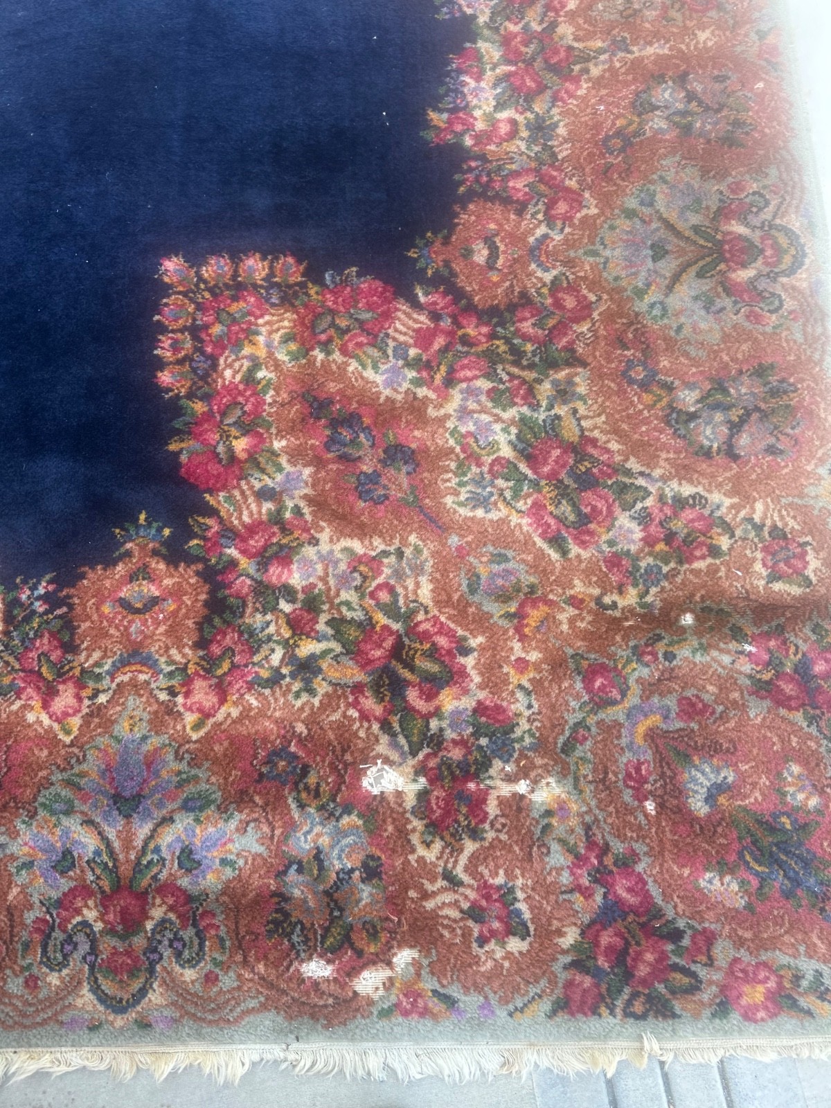 Karastan Rug 10.0x14.0 Antique blue rug , Wool Pile, Vintage Discontinued gallery