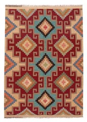 Vintage Hand Woven Area Rug 4’11” x 6’7″ Traditional Wool Oriental Carpet