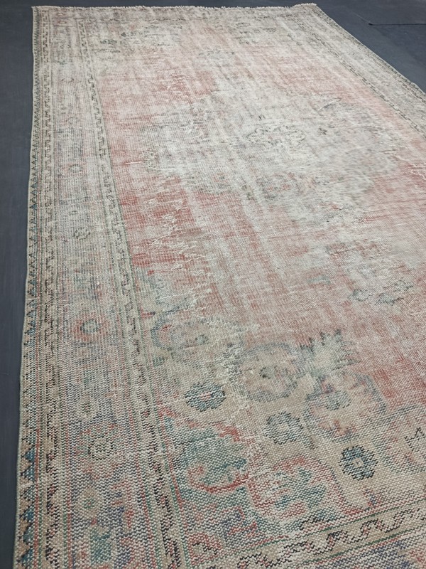 Red Vintage Turkish Oriental Living Room Rug, 6.4x10.6ft, Antique Medallion Rug, gallery