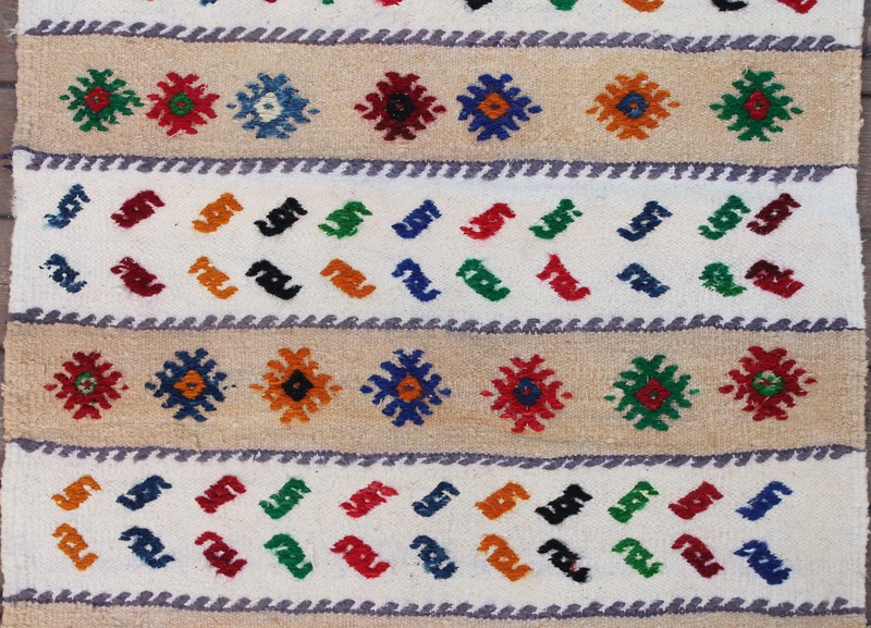 Turkish Kilim Rug 22''x51'' Hand Woven Konya Cicim Kilim 58x130cm Vintage Kilim gallery