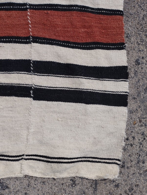 Vintage Handmade African Fulani Striped Wool Kilim Runner Rug 223x64 cm gallery