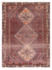 Vintage Geometric Area Rug 4’9″ x 6’4″ Traditional Hand-Knotted Wool Carpet