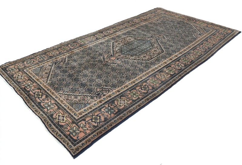 Hand-Knotted Semi-Antique Oriental Rug 5X10 ft Wide Traditional Geometric Carpet gallery