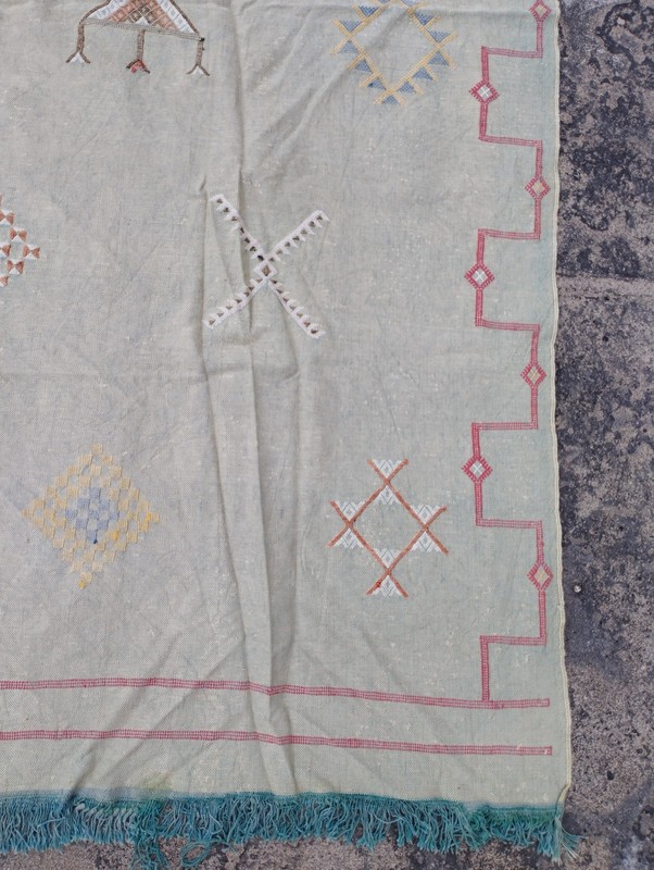 Vintage Handmade Moroccan Tribal Wool Kilim Rug 234x135 cm gallery