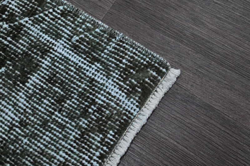 Vintage Turkish Runner Rug 2x5ft Wool Anatolian Handmade Hallway Oushak GREEN gallery