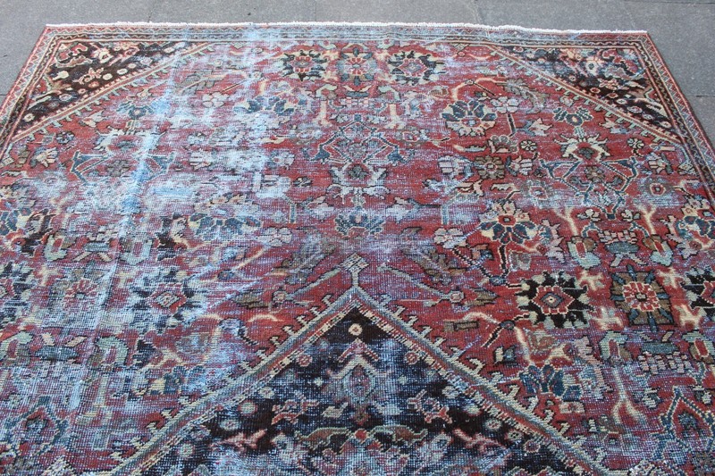 Antique Worn Traditional Hand Made Turkish Oriental Wool Red Carpet 317x217cm gallery