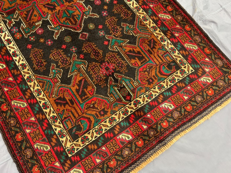 3'6x6'6 ft Vintage Afghan Tribal Hand Knotted Wool Area Rug gallery
