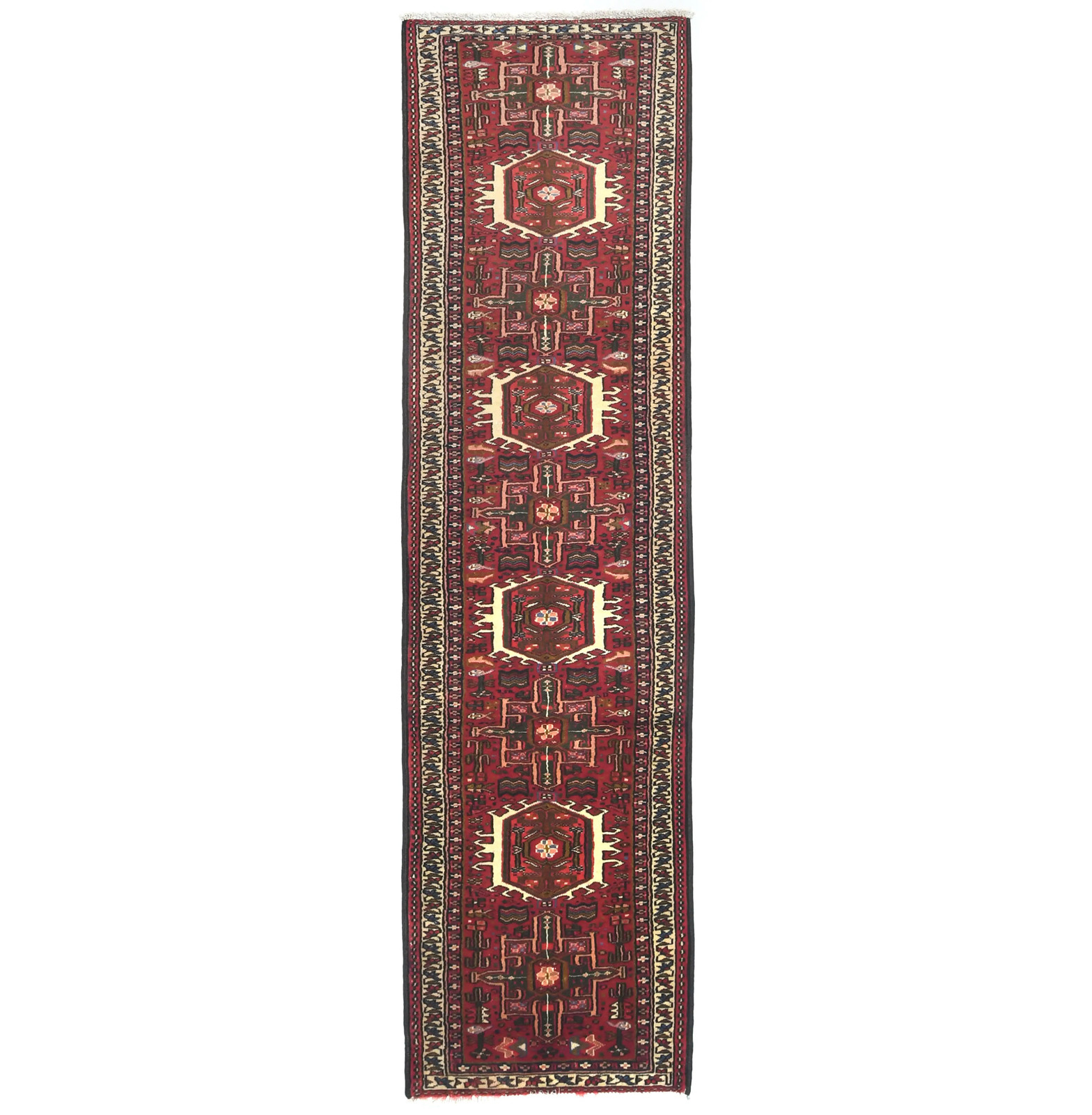 2'4 X 9'5 ft Vintage Handmade Oriental Runner Rug Tribal Geometric Carpet gallery